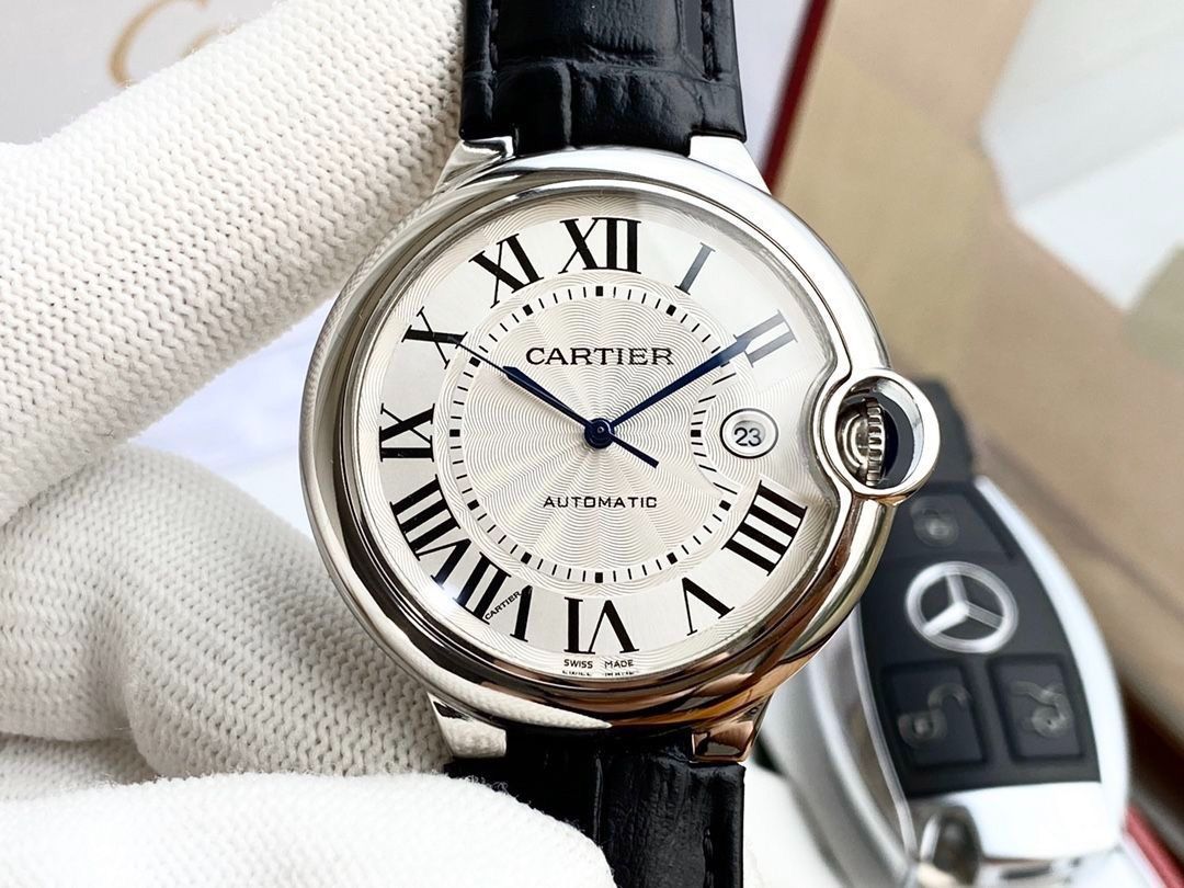 CARTIER カルティエ バロンブルー メンズ腕時計 42mm｜自動巻き機械式×316L鋼｜ -MM輸入2