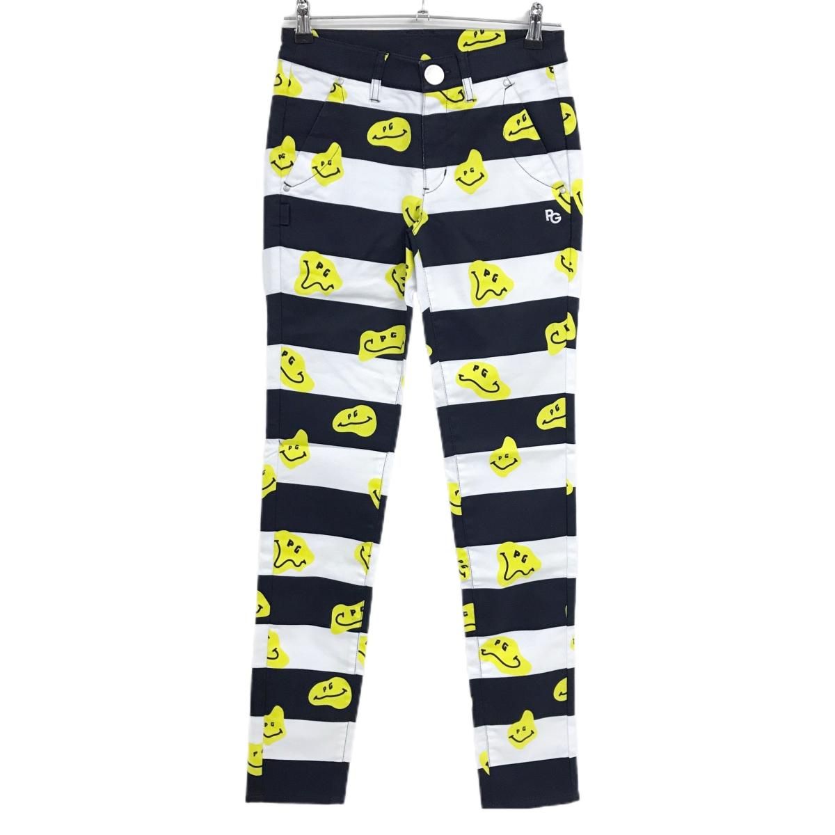 パーリーゲイツ パンツ 白×ネイビー×イエロー TOKE NIKO ボーダー レディース 0 S ゴルフウェア PEARLY GATES USTAUSTRALIA_COM_AU