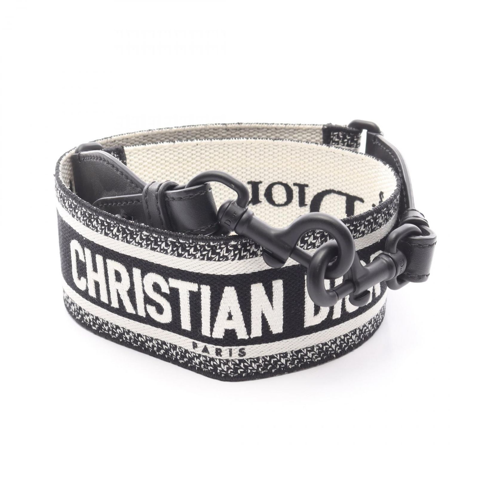 ディオール Dior ショルダーストラップ エンブロイダリー S8552SBTNM941 ブラック系 キャンバス レザー ショルダーストラップ レディース