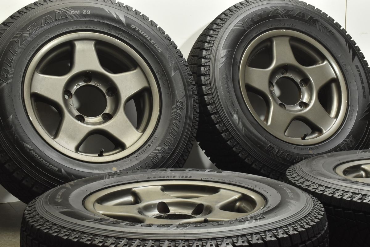 バリ溝 4X4エンジニアリング ブラッドレーV 16in 5.5J 25 PCD150 ブリヂストン ブリザック DM-Z3 215 80R16 ランクル70 ナローボディ