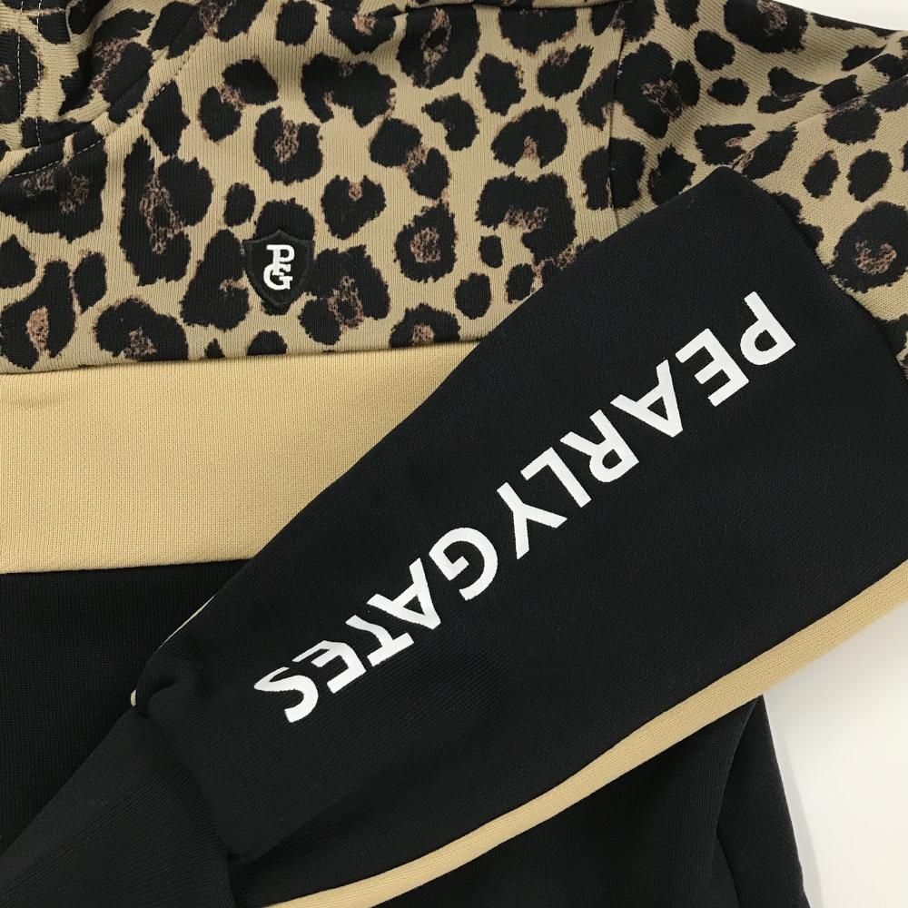 ベージュ系×黒 上部レオパード