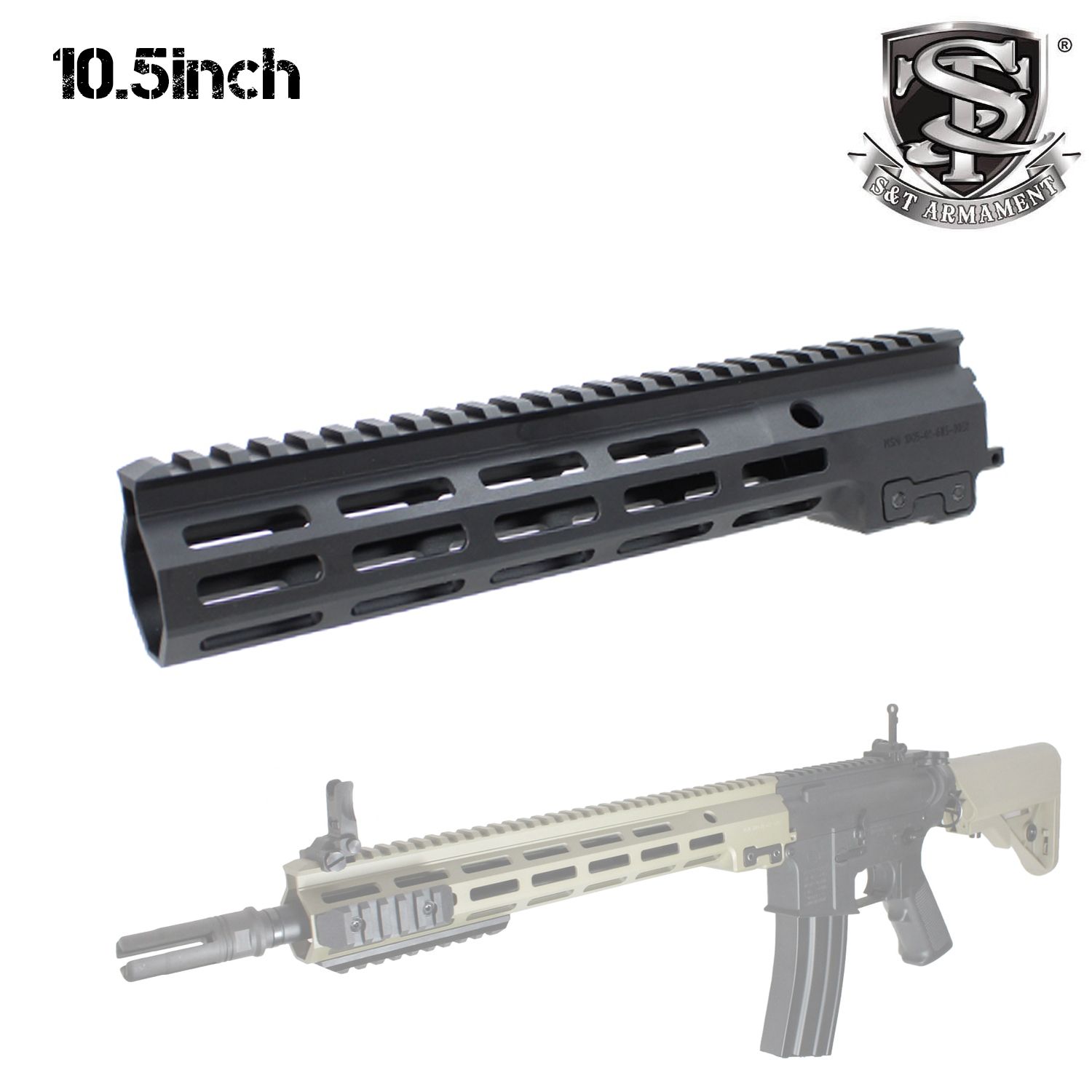 S-T GEISSELE SMR MK16タイプ 10.5インチ ハンドガード BK
