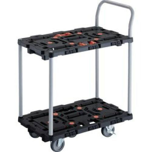 2営業日で発送 TRUSCO トラスコ中山 TRUSCO 連結式樹脂製2段台車 ビートル 700X450 自在5輪 内2輪ストッパー付 とめたろう ハンドル付 BT724J5S2E100T 8000