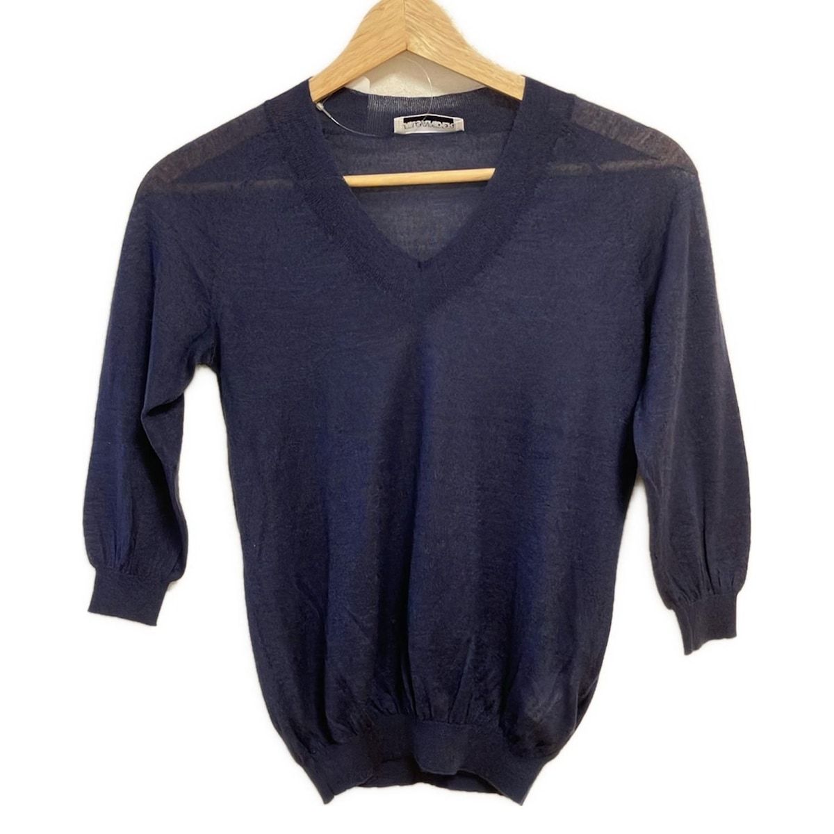 JIL SANDER 15aw Vネックセーター ネイビー ウール サイズ46