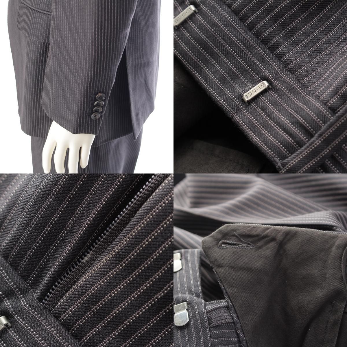 【GUCCI】グッチ スーツセット グレー ウール ストライプ GUCCI】グッチ スーツセット グレー ウール ストライプ 【公式通販】