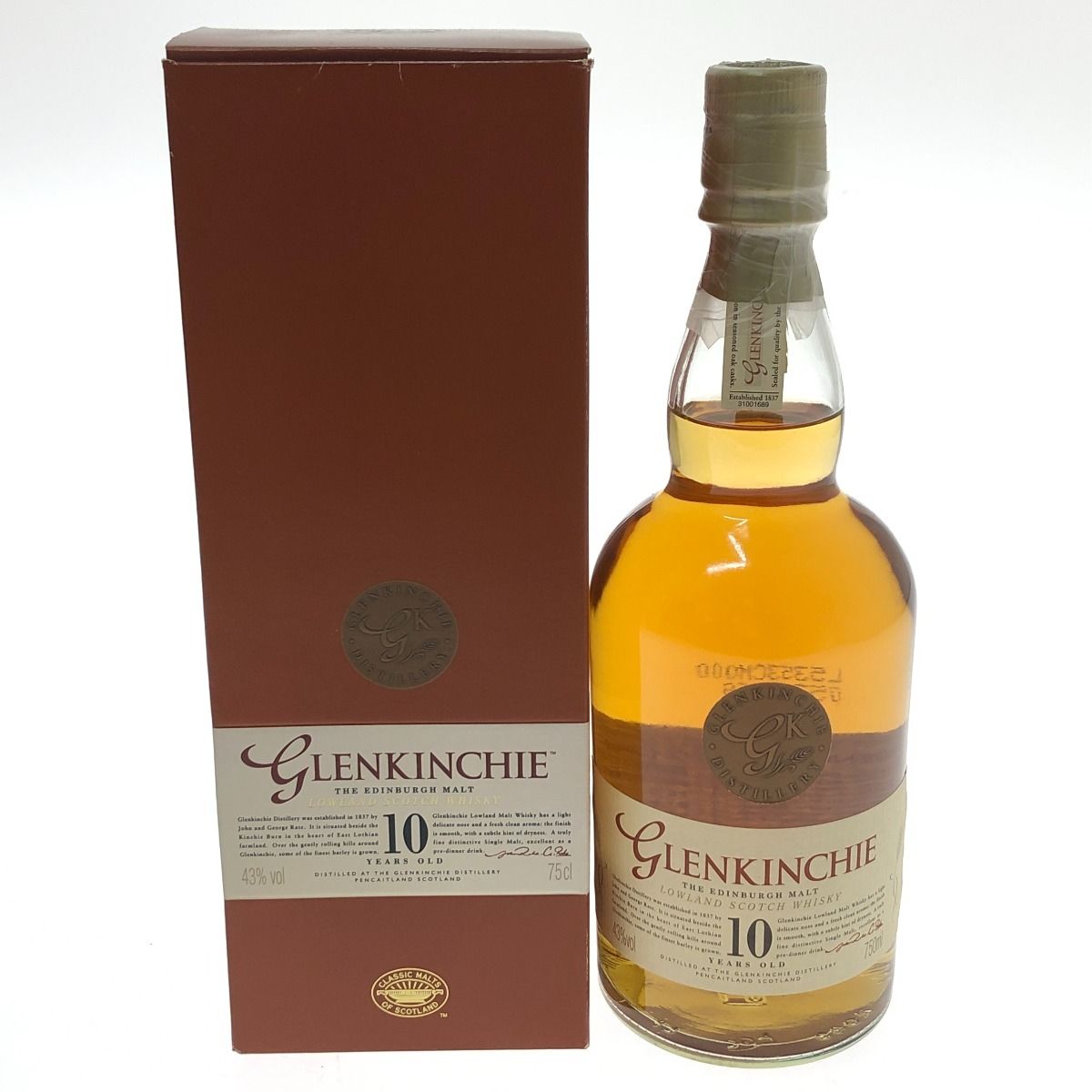 □□グレンキンチー ウイスキー ザ エジンバラモルト LOWLAND SCOTCH WHISKY 10年