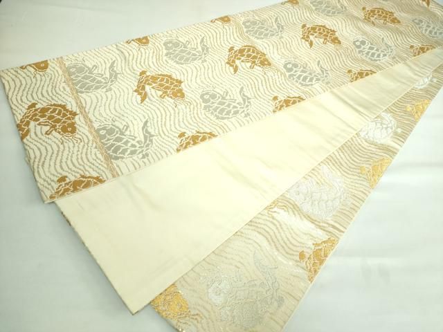 龍村 袋帯 緑 金 袋帯 美品 逸品 龍村晋 落款 天平向鳥蝶文錦 蜀江文 唐草 金糸