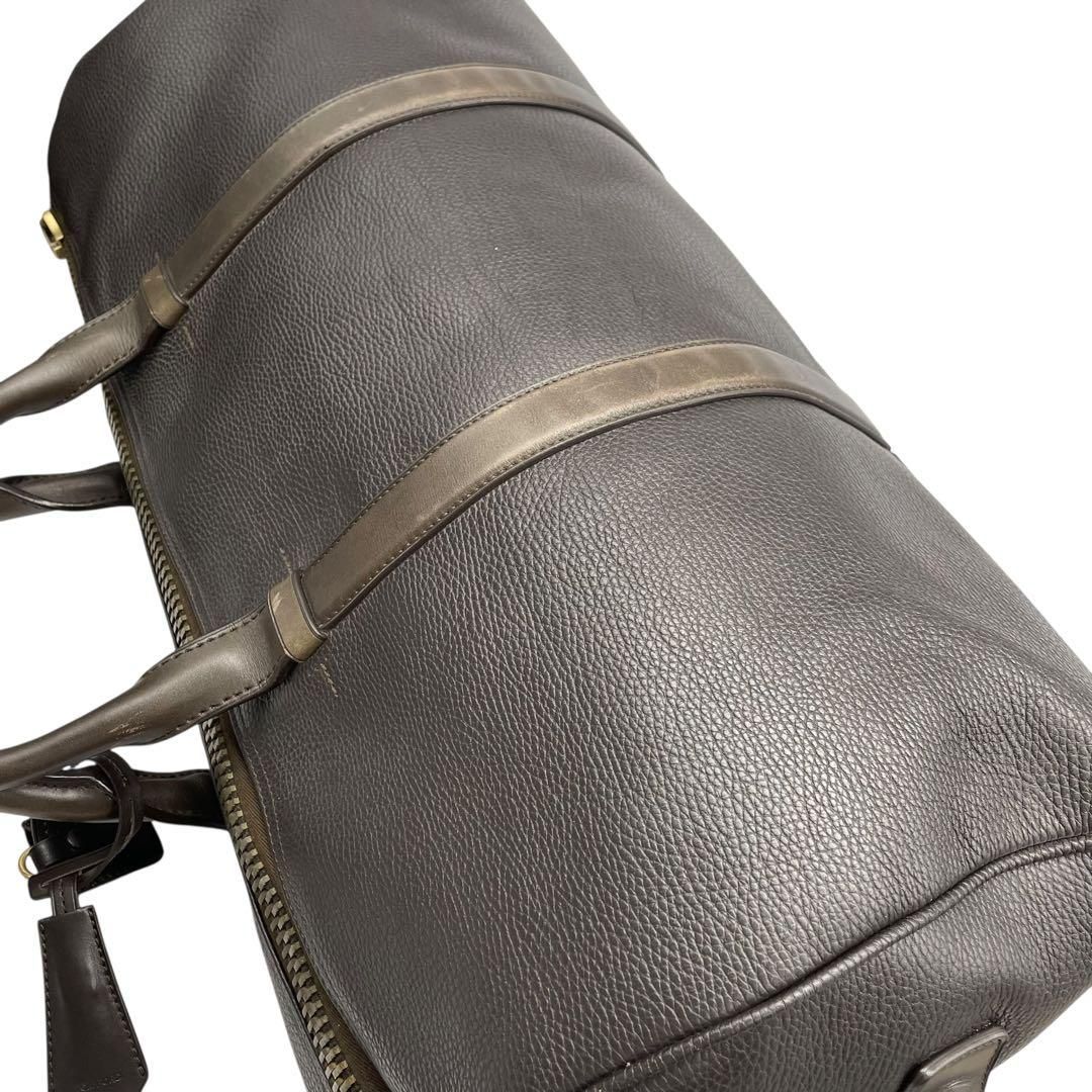 TOM FORD トムフォード 2way ボストンバッグ 大容量 レザー 濃茶 KARIMZIABAT_FR