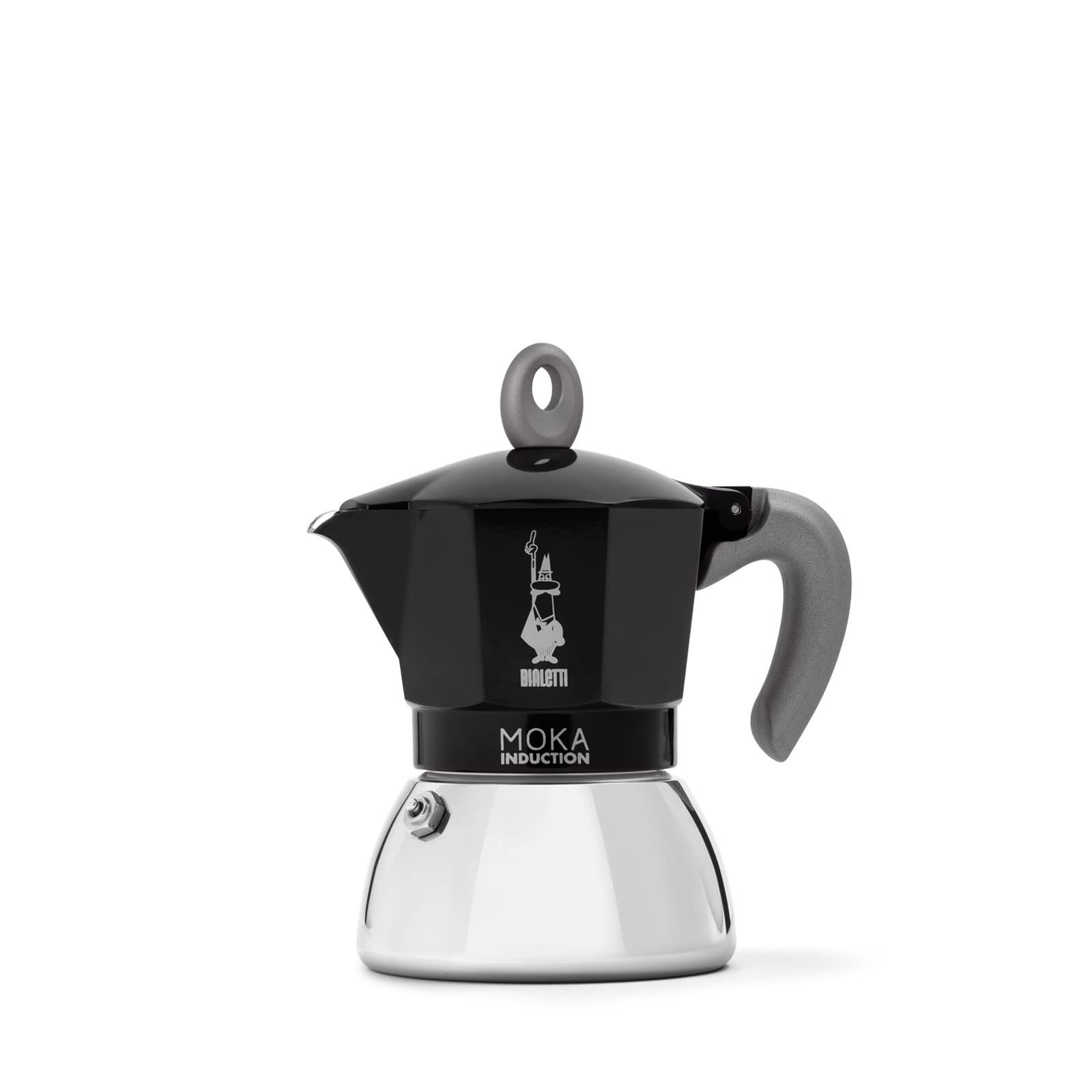 BIALETTI ビアレッティ Bialettiモカ インダクション 4カップ用 IH対応 - 直火式 コーヒーメーカー エスプレッソメーカー マキネッタ ブラック 4カップ モカインダクション