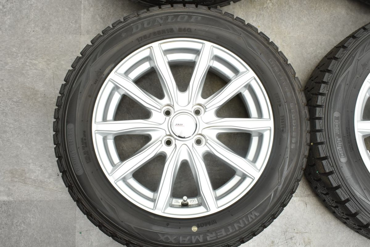 【良好品】ジョーカー 15in 5.5J +42 PCD100 ダンロップ ウィンターマックス WM01 175/65R15 アクア フィールダー フィット スイフト