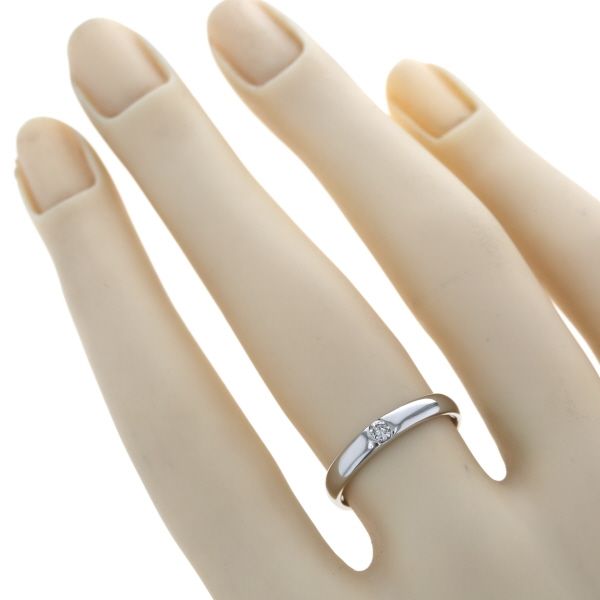 Pt900 プラチナ リング ダイヤモンド 0.07ct ラウンド 一粒 甲丸