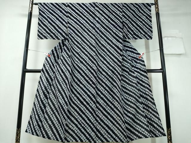 平和屋着物∴夏物 浴衣 有松鳴海絞り 蜘蛛絞り 斜線文 綿 CAAY4427ng