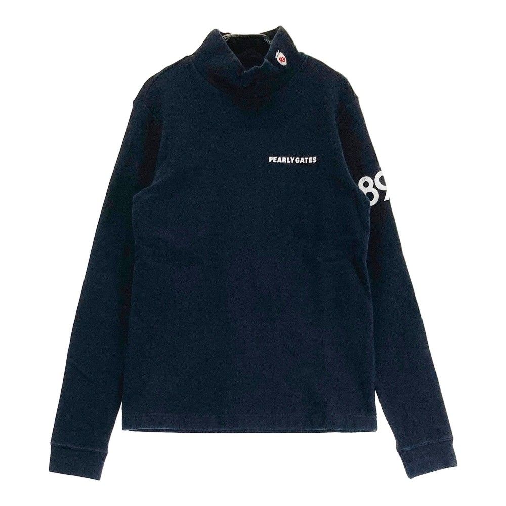 サイズ：1 PEARLY GATES パーリーゲイツ  裏起毛ハイネック長袖Tシャツ  ネイビー系 [240101293379]# ゴルフウェア レディース ストスト