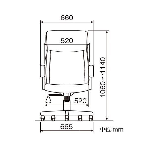 ナカバヤシ OAレザーチェア ハイバック 肘付 ブラック CNL-601BK 1