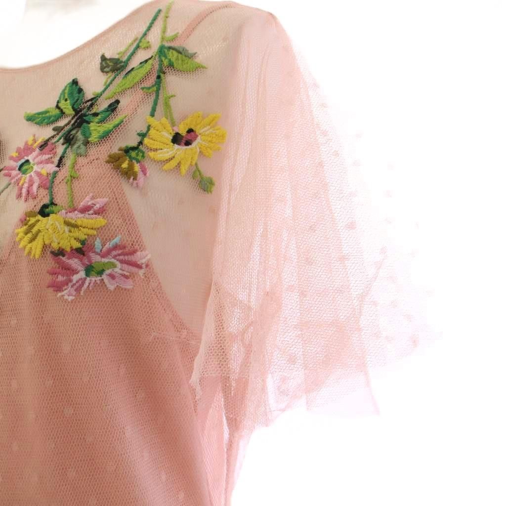 RED VALENTINO 花柄ドットチュール ワンピース RED VALENTINO 花柄ドットチュール ワンピース RED VALENTINO 花