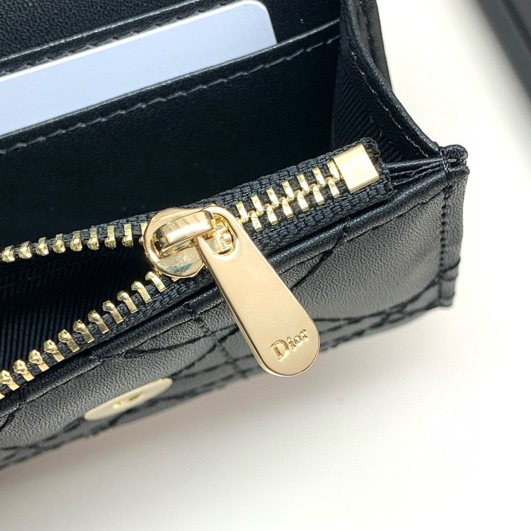 今日特価】Dior 923 ミニレディディオールウォレット, ブラック