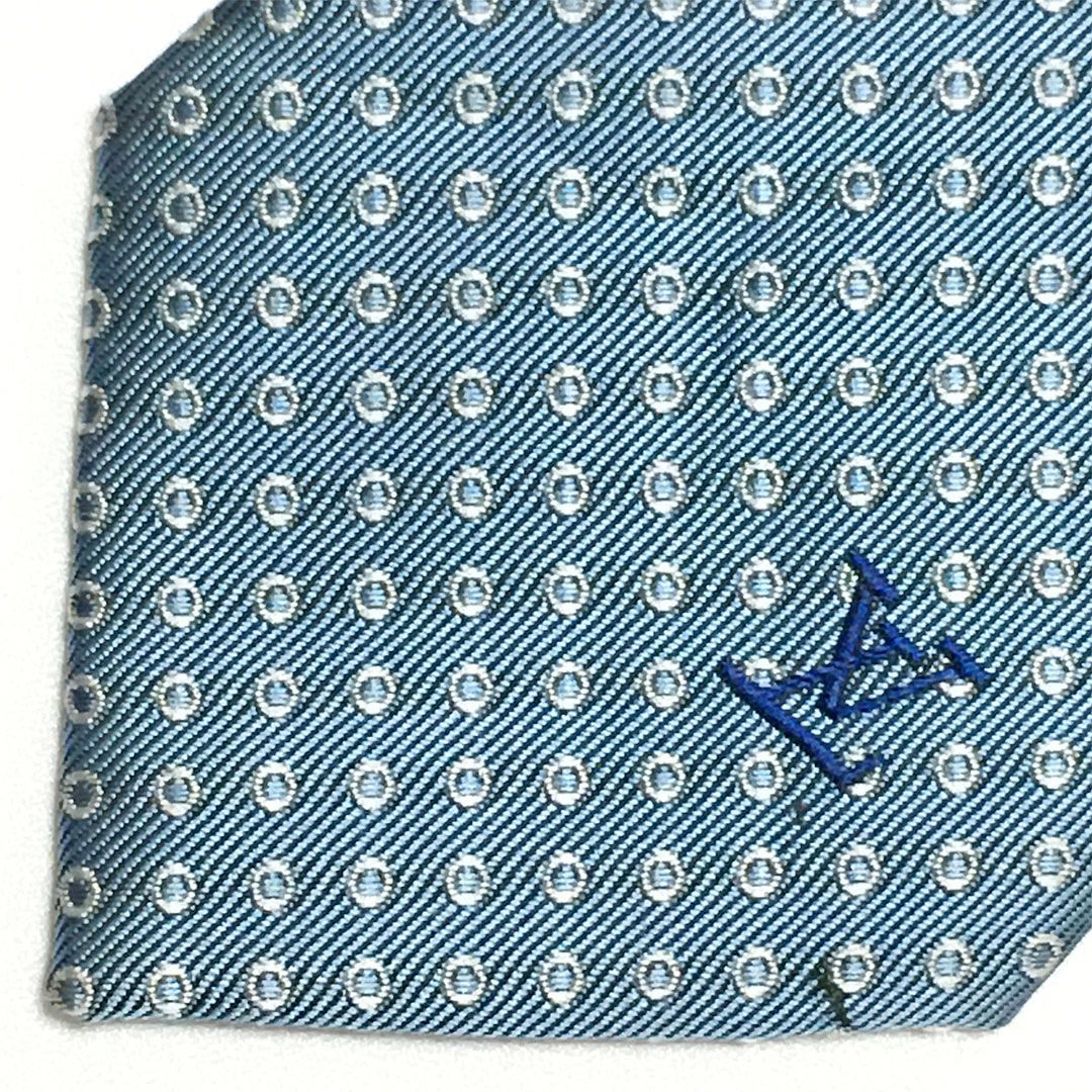 美品 ルイヴィトン Louis Vuitton ネクタイ シルク100% ライトブルー