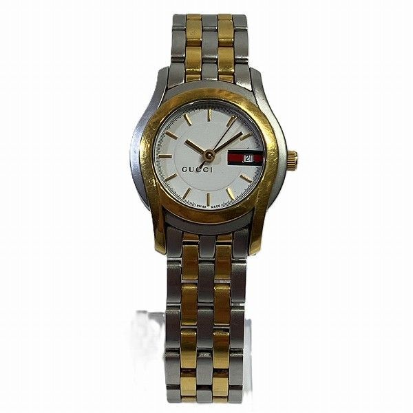グッチ GUCCI 5500L クォーツ ラウンドフェイス コンビ 時計 腕時計 レディース