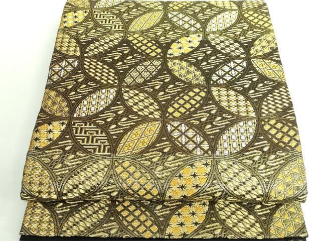 平和屋着物■極上　創業280年　誉田屋源兵衛　六通柄袋帯　スリーシーズン帯　七宝文　金銀糸　さが美扱い　逸品　DZAA9491kh5 平和屋着物□極上 創業280年 誉田屋源兵衛 六通柄袋帯 スリーシーズン