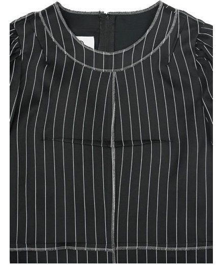 MM6 ストライプパフスリーブシャツ MM6 Maison Margiela ロゴ ストライプ シャツ | ブルー | FARFETCH JP