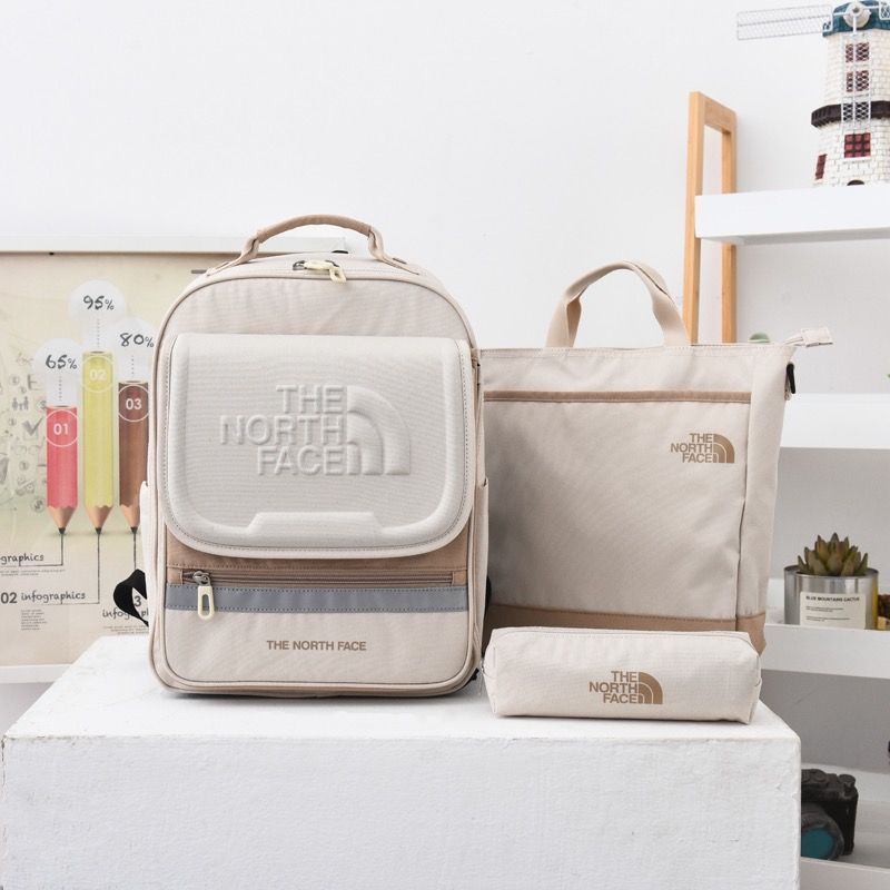 全 ザノースフェイス THE NORTH FACE KIDS PREPPY AIR SCH PACK II バックパック リュック LIGHT_BEIGE NM2DP02B 4点セット