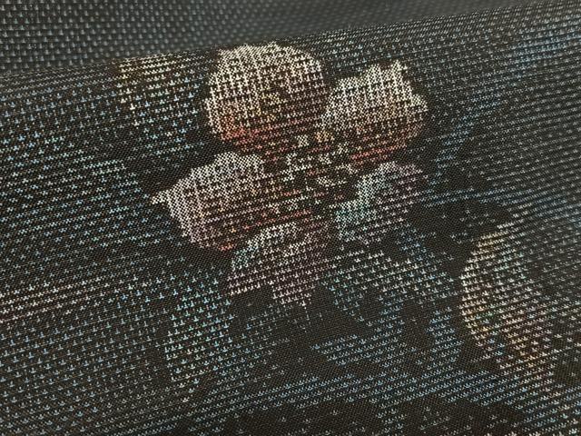 平和屋着物●本場大島紬　9マルキ　総絣　草花文　正絹　逸品　AAAV7113zg 平和屋着物○本場大島紬 9マルキ 総絣 草花文 正絹 逸品 AAAV7113zg