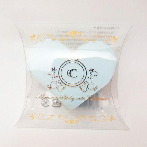 まとめ クルーシャル 付箋 マカロン付箋 ハート light blue S180022B ×15セット