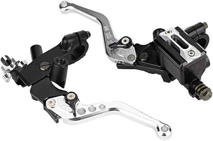 【在庫処分】マスターシリンダー付きの左右一対のモーターサイクルブレーキレバー、7/8 