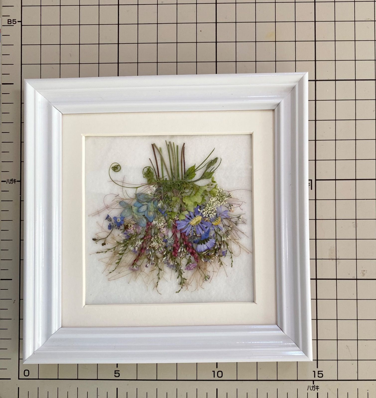 【新品・未使用】押し花　ドライフラワー　アート　額縁付き 未使用 押し花アート 真空パック 額縁に ハガキサイズにも