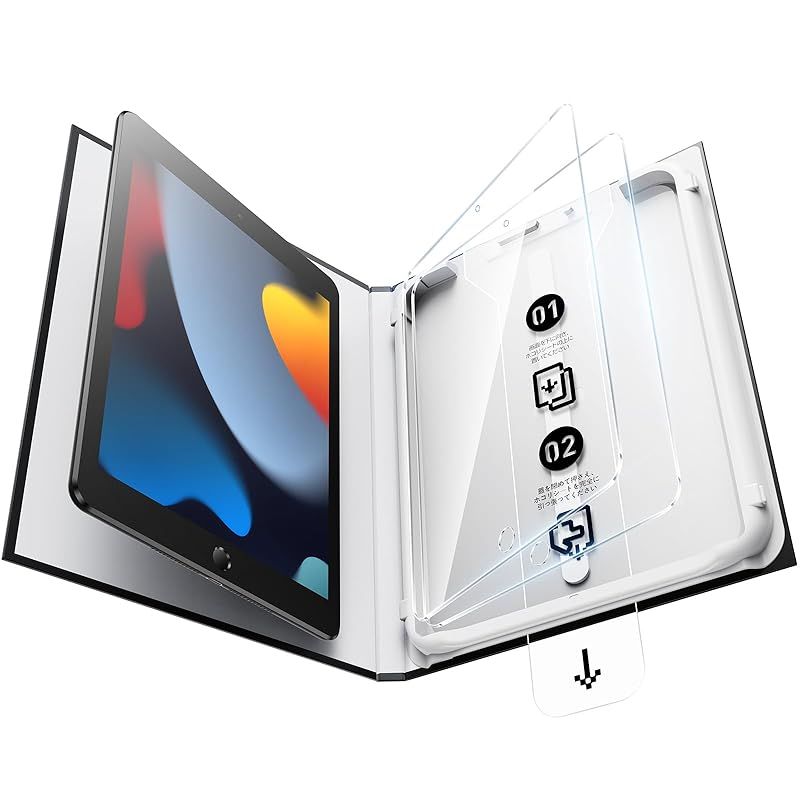 【新品】 【2枚セット】SmartDevil iPad 9世代/8世代/7世代(10.2インチ)用 強化ガラスフィルム ガイドボックス付き 自動除塵 超簡単貼り付け 落下保護 気泡ゼロ 滑らかな手触り 指紋防止 アイパッ