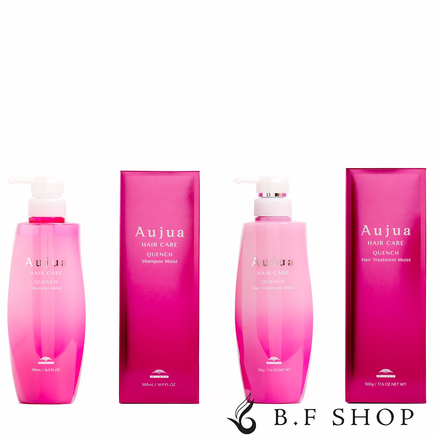 セット品 ミルボン オージュア クエンチ シャンプー モイスト ＆ ヘアトリートメント モイスト 500ml milbon aujua LSC