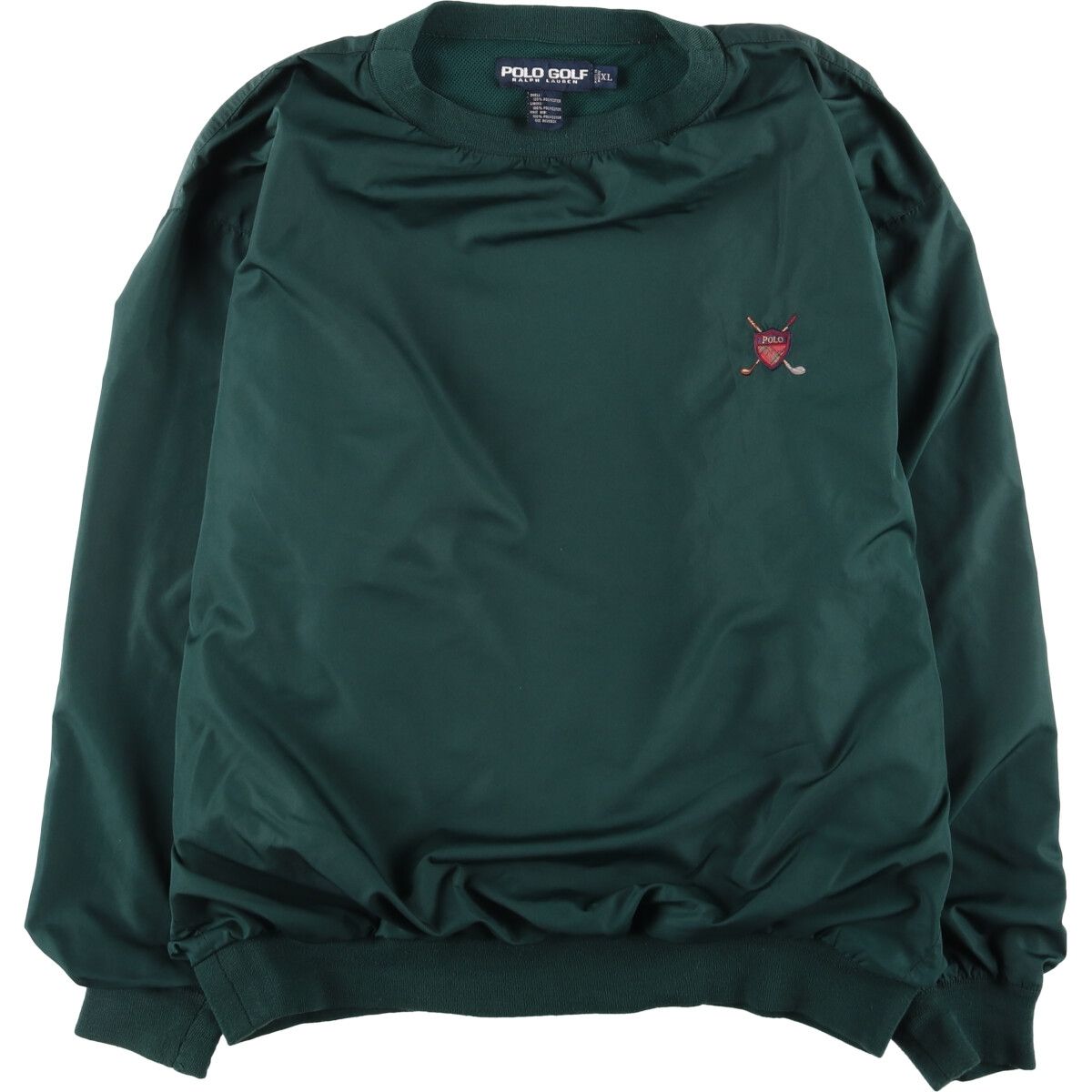 90s POLO GOLF“ナイロンプルオーバー“ラルフローレン ウォームアップ 90s POLO GOLF Crew-Neck Nylon Pullover Jacket カーキ L