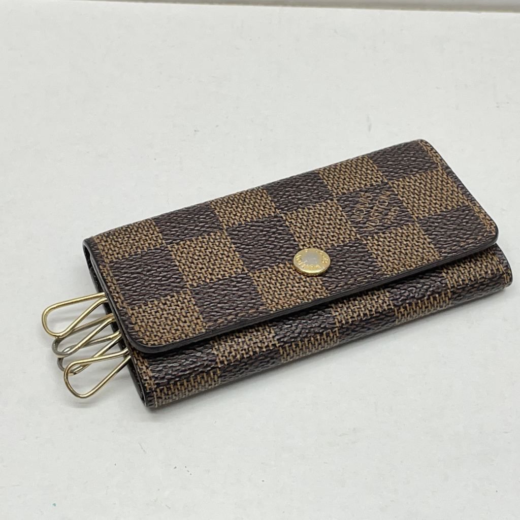 01w-5320 ルイ ヴィトン LOUIS VUITTON ダミエ エベヌ ミュルティクレ4 4連キーケース 箱無し ブラウン フランス製 メンズ キーケース N62631 品