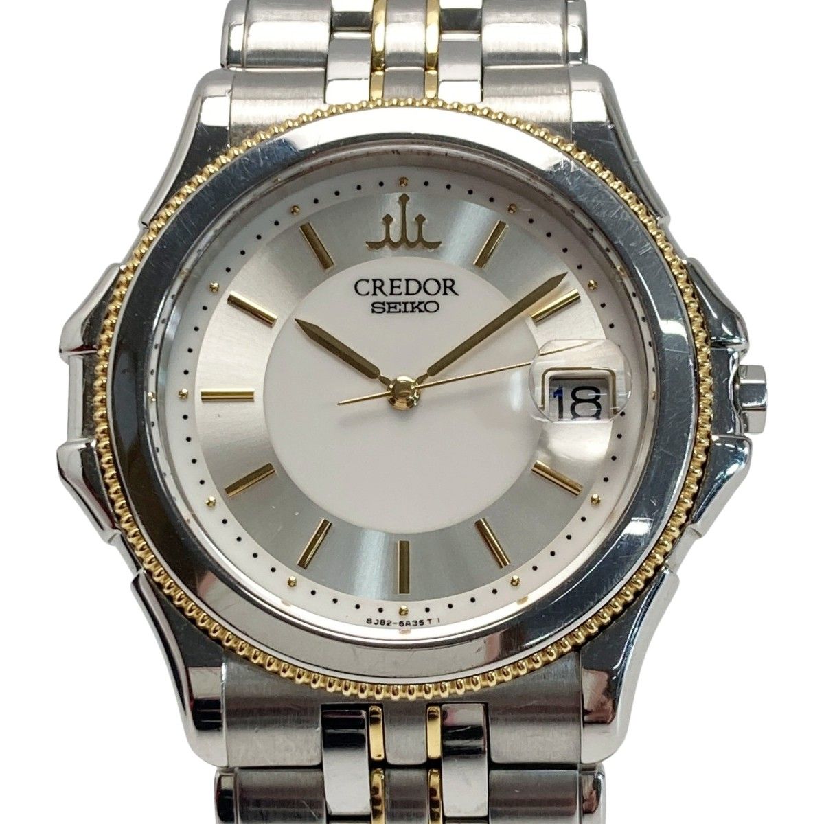 SEIKO セイコー クレドール 18KT+SS 8J82-6A30 シルバー クォーツ メンズ 腕時計 ケース有 CREDOR - メルカリ