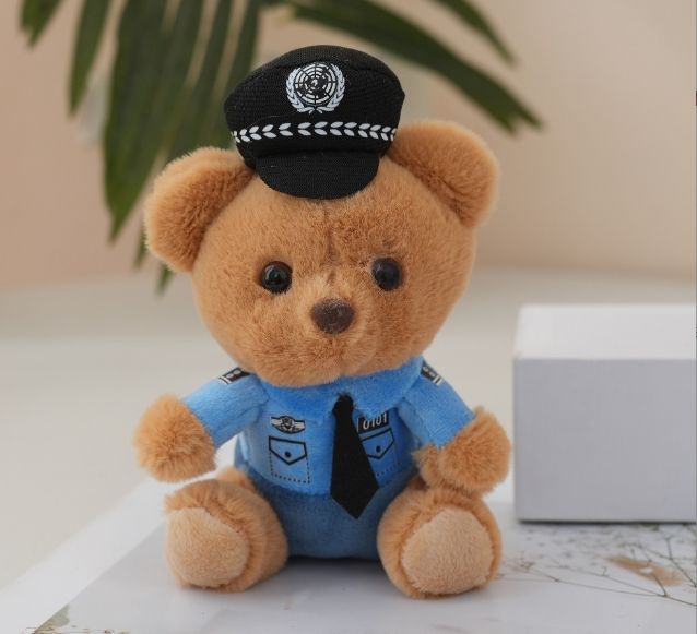 動物交通警察クマペンダントぬいぐるみ人形バッグ飾りキー