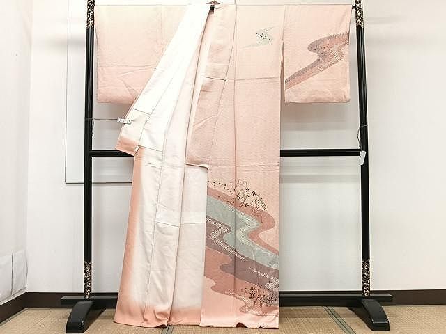 平和屋着物＃羽織 総絞り 流水花文 正絹 逸品 未使用 CAAT5836id