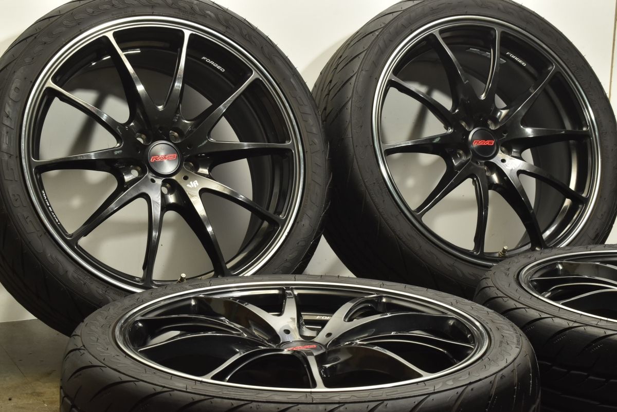 バリ溝 RAYS ボルクレージング G25 18in 7.5J 48 PCD100 ファイナリスト 595 EVO 225 40R18 86 カローラツーリング スポーツ BRZ