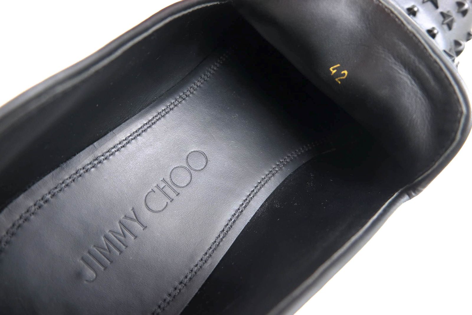 ジミーチュウ／Jimmy Choo スリッポン シューズ 靴 メンズ 男性 男性用 レザー 革 本革 ブラック 黒  122 SLOANE BIKER LEATHER スタースタッズ