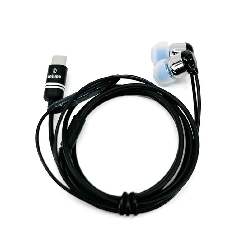 日本ブランド intime アンティーム イヤホン 有線 リアルブラック カナル型 USB TYPE-C リアルブラック USB-C 0