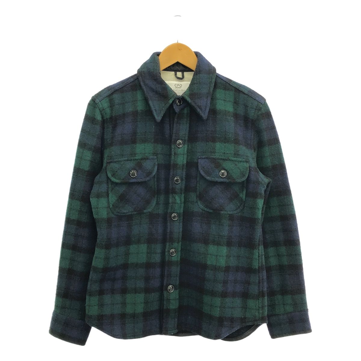 FIDELITY / フィデリティ | ブラックウォッチ チェック ウール CPO ジャケット | M | ネイビー / グリーン | メンズ