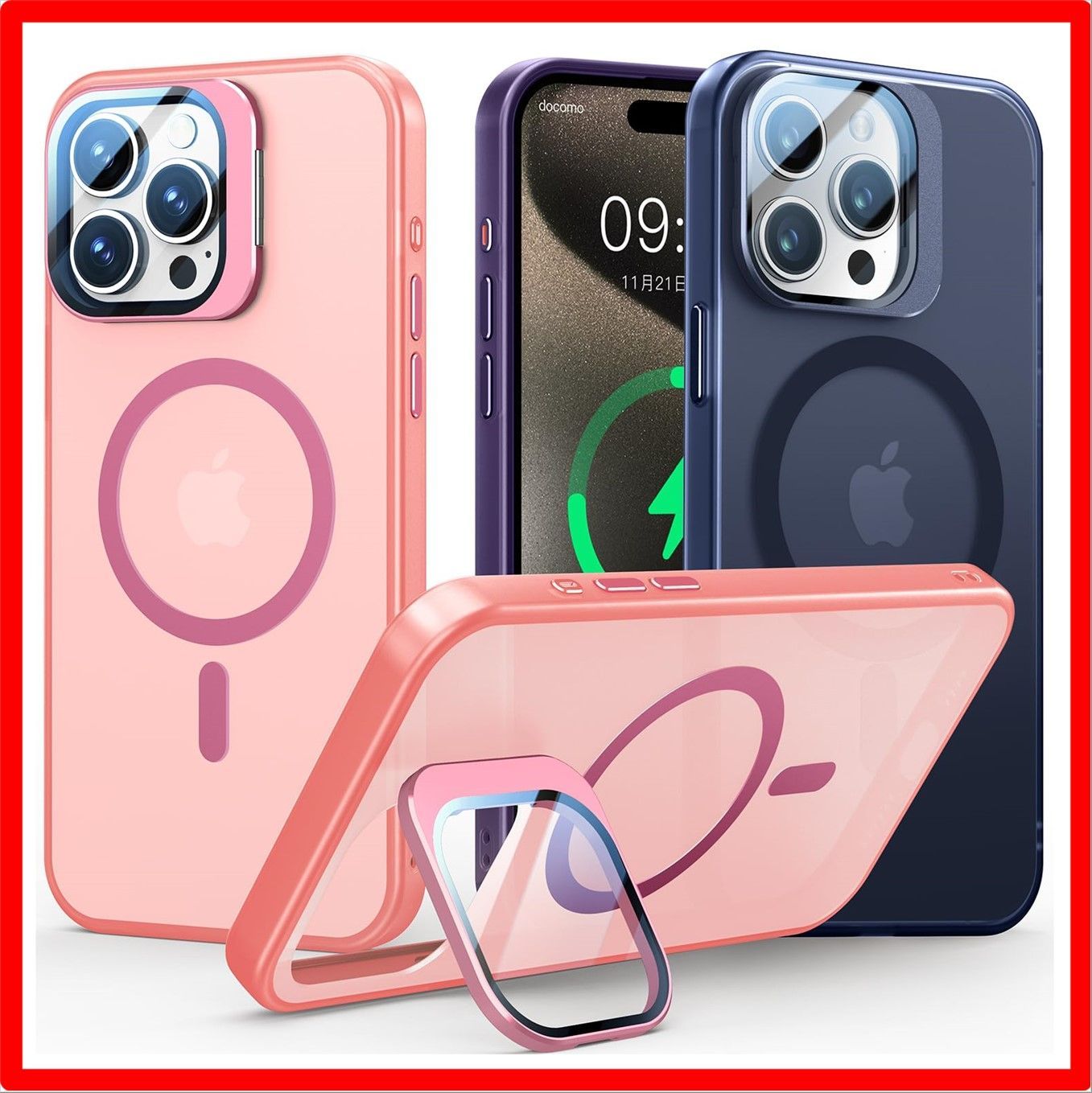【セール中】 iPhone 13 Pro 用_ピンク WTAIYUN【レンズ保護+スタンド一体】iPhone 13 Pro用 ケース MagSafe 対応 米軍 Pro iPhone ケース いphone13プロマックス 米軍MIL規格 ブラック 【セール中】 iPhone 13 Pro 用_ピンク WTAIYUN【レンズ保護+スタンド一体】iPhone 13 Pro用 ケース MagSafe 対応 米軍 Pro iPhone ケース いphone13プロマックス 米軍MIL規格 ブラック