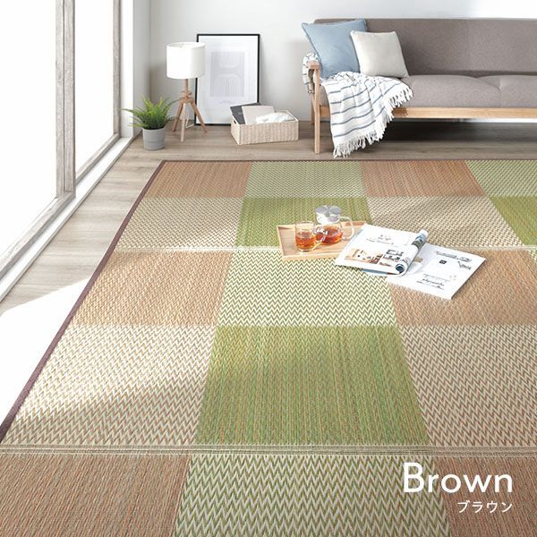 い草 花ござ ラグ マット 〔 2畳 格子柄 市松柄 グレー 団地間2畳 約170×170cm 裏貼りあり 〕 裏 不織布 抗菌 防臭 調湿 市松模様 イ草 いぐさ フロアマット 敷物 い草ラグ い草マット イ草ラグ イ草マット ラグマット ラグカーペット カ MARWIL-DEMENAGEMENTS_CH