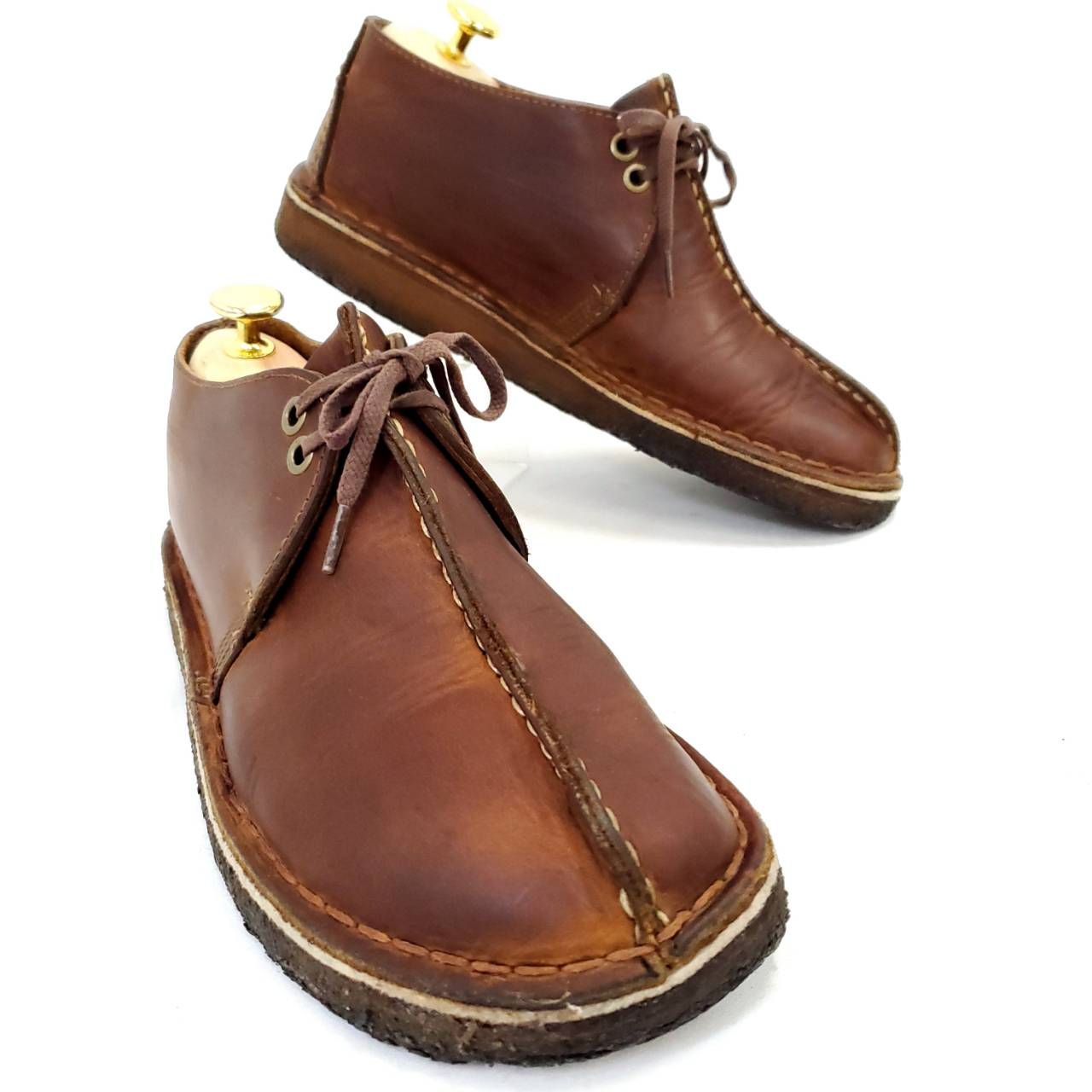 クラークス デザートトレック ワラビー クレープソール ブラウン 本革 レザー KIN-KAAI_COM