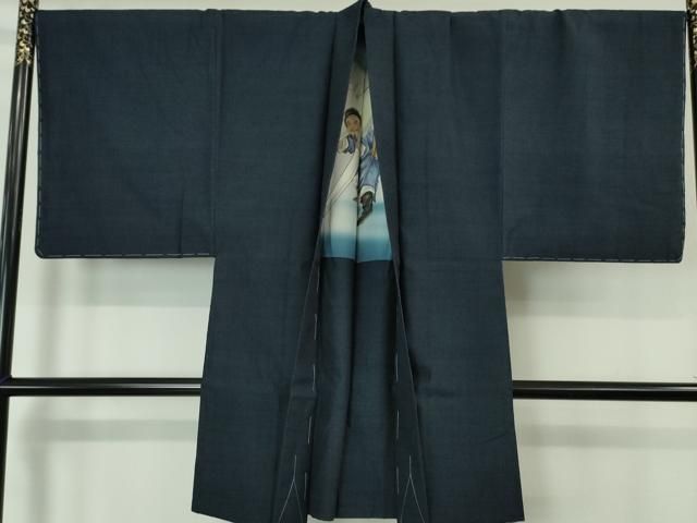 平和屋着物○極上 男性 石川県指定無形文化財 牛首紬 白山工房 手織り