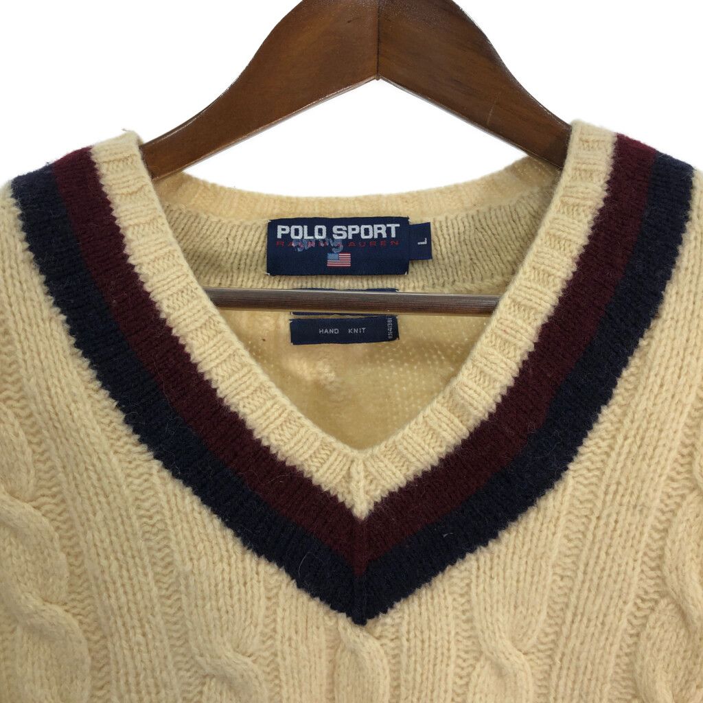 00年代 POLO SPORT ポロスポーツ ハンドニット ウール チルデン
