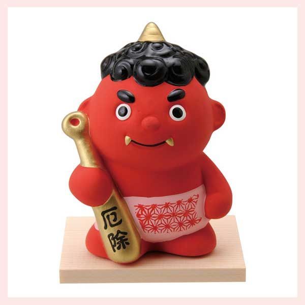 昭和レトロ〈屋根上の鬼〉の置物 家紋入り 希少