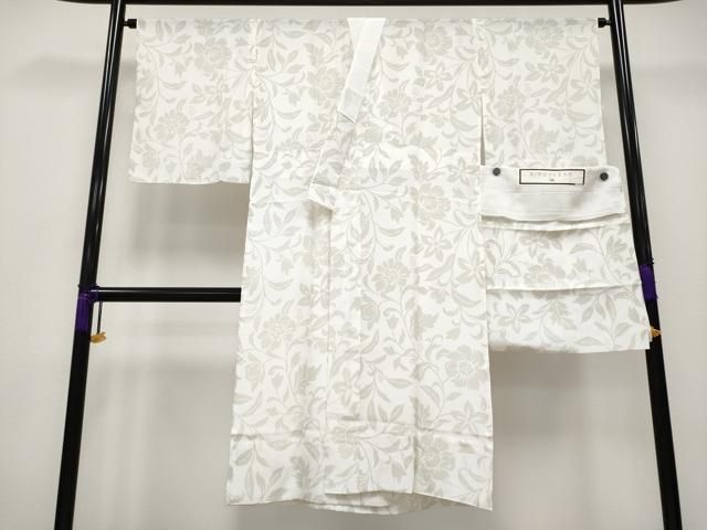京都染織メーカー 貴久樹謹製 野蚕糸 ナチュラルタッサー 長襦袢 無双仕立て 花更紗とカチン 証紙付 s 5