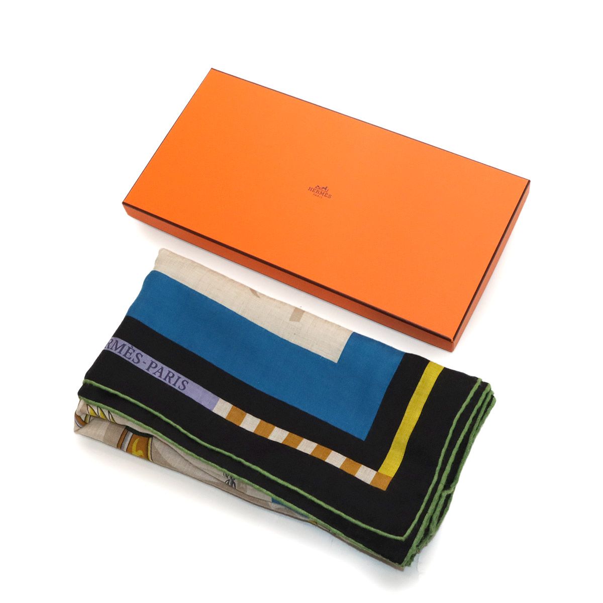 新品同様 エルメス HERMES カレジェアン ショール 大判 スカーフ  