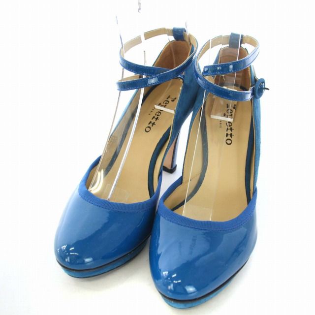 レペットrepetto エナメルストラップパンプス38ネイビー repetto - repetto(レペット) シューズ 38 レディース