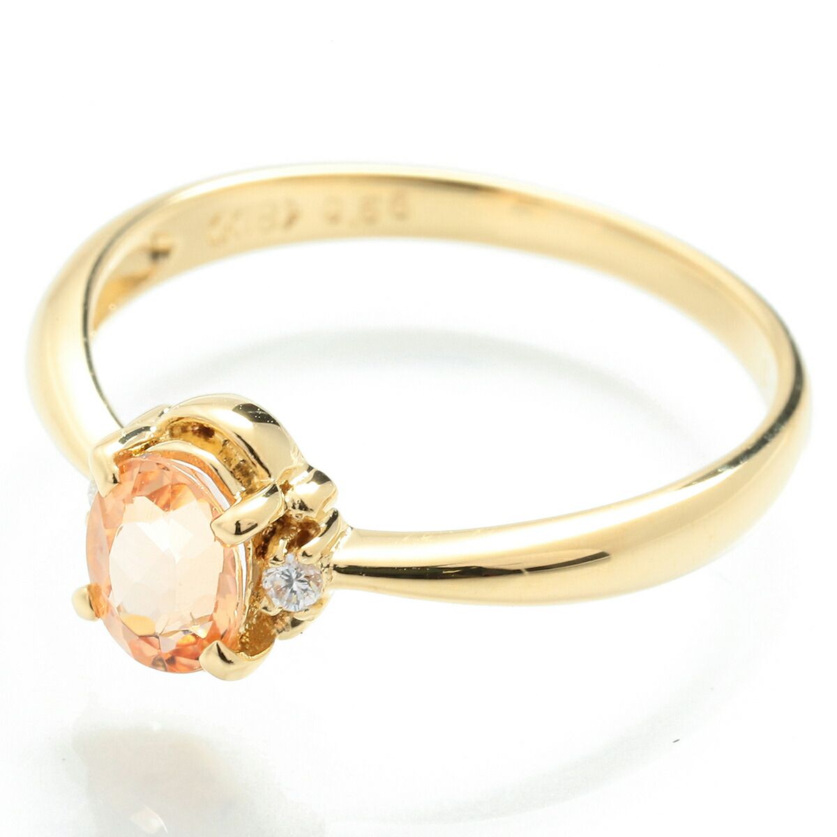 リング 指輪 インペリアルトパーズ ダイヤモンド K18 11号 中古  